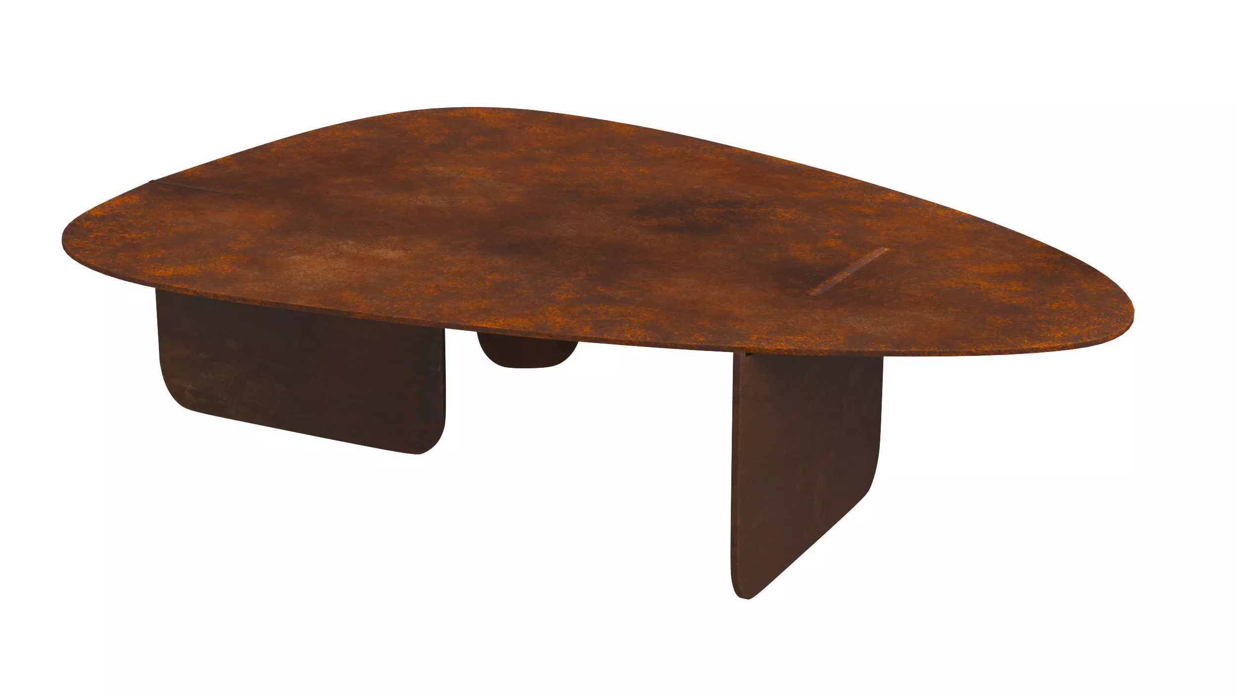 Circular Coffee Table Unique Organic Rust Modern Corten Steel 3D model_0