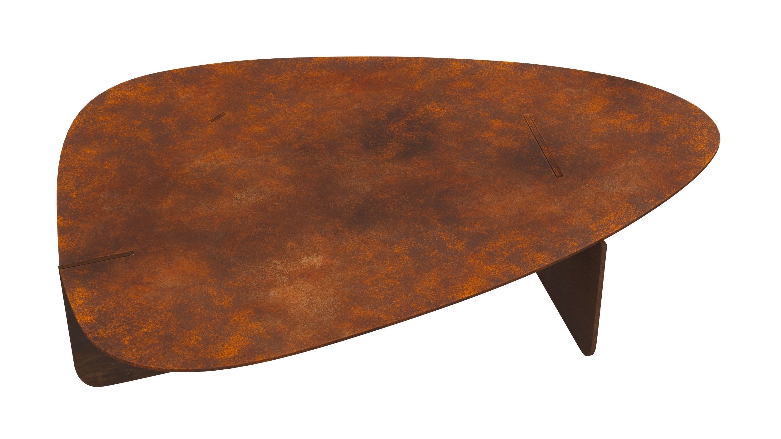 Circular Coffee Table Unique Organic Rust Modern Corten Steel 3D model_2