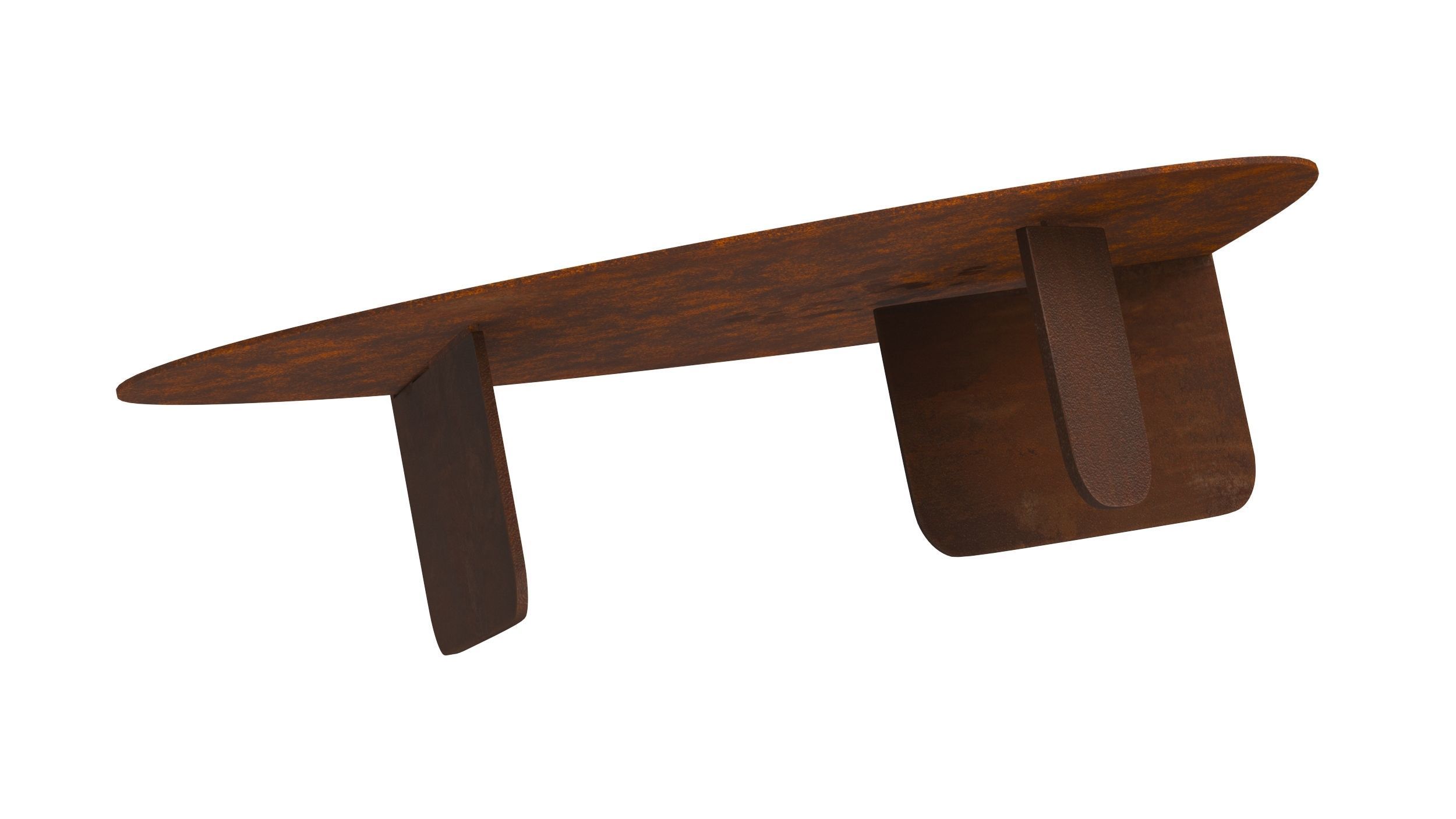 Circular Coffee Table Unique Organic Rust Modern Corten Steel 3D model_3