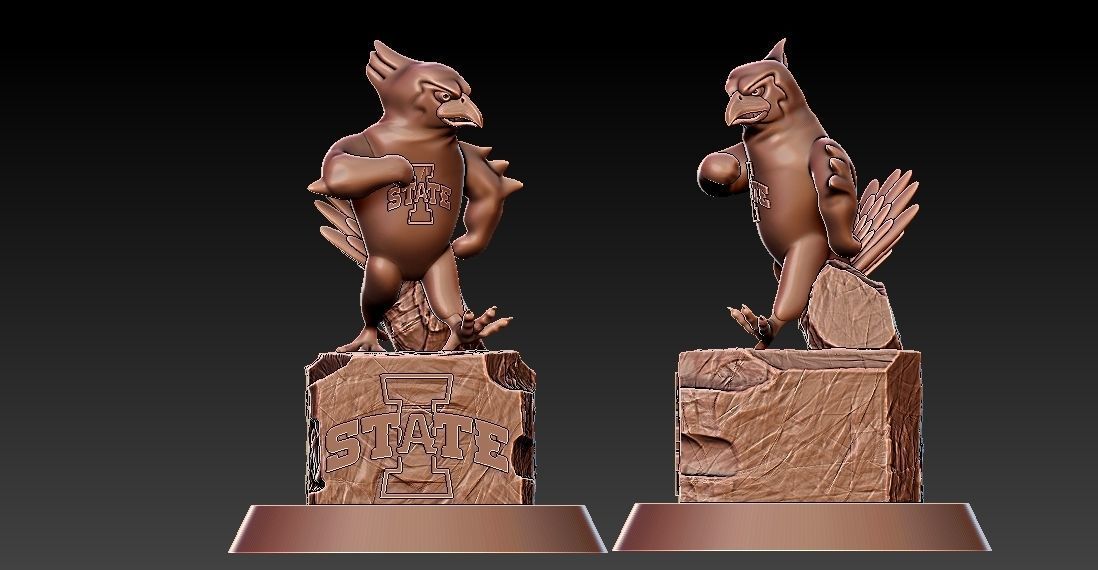 IOWA STATE CYCLONES FOOTBALL MASCOT STATUE DESTOP - 3D PRINT 3D print model_1