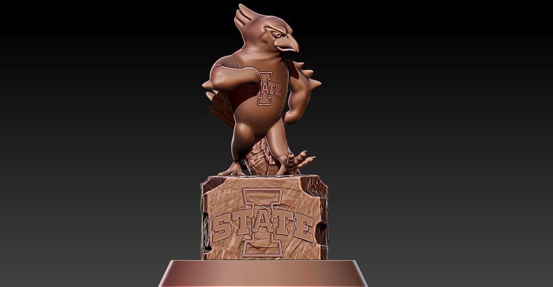 IOWA STATE CYCLONES FOOTBALL MASCOT STATUE DESTOP - 3D PRINT 3D print model_3