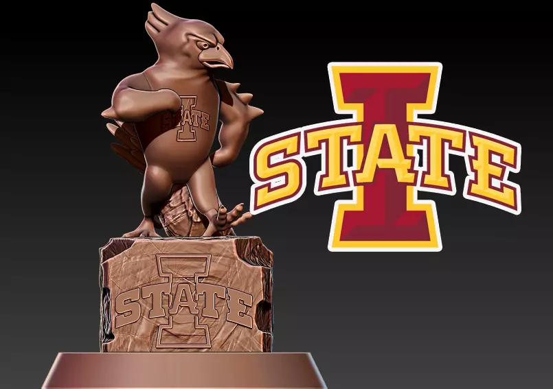 IOWA STATE CYCLONES FOOTBALL MASCOT STATUE DESTOP - 3D PRINT 3D print model_0