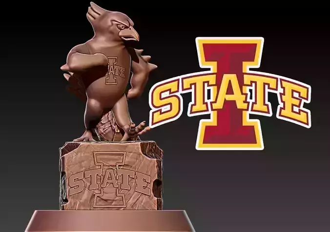 IOWA STATE CYCLONES FOOTBALL MASCOT STATUE DESTOP - 3D PRINT 3D print model IOWA STATE CYCLONES FOOTBALL MASCOT STATUE DESTOP - 3D PRINT 3D print model