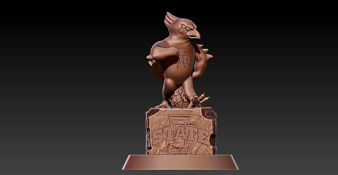 IOWA STATE CYCLONES FOOTBALL MASCOT STATUE DESTOP - 3D PRINT 3D print model_2