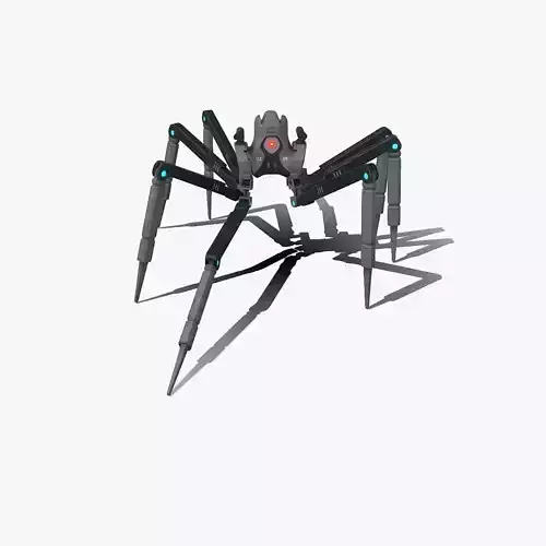 Spider bot v3 rigged and animated Low-poly 3D model