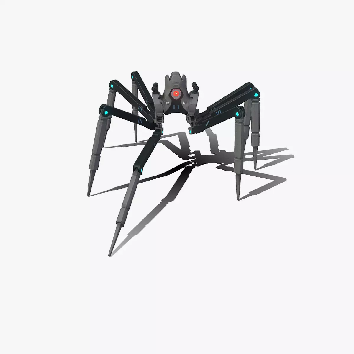 Spider bot v3 rigged and animated Low-poly 3D model_0