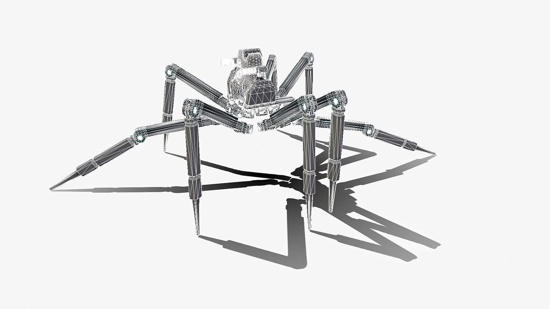 Spider bot v3 rigged and animated Low-poly 3D model_24