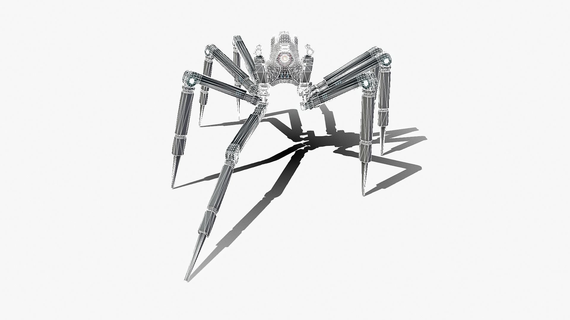 Spider bot v3 rigged and animated Low-poly 3D model_15