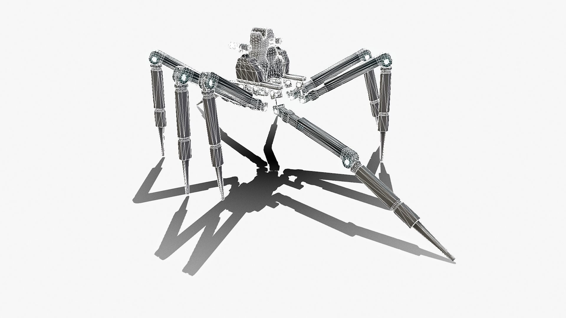 Spider bot v3 rigged and animated Low-poly 3D model_22