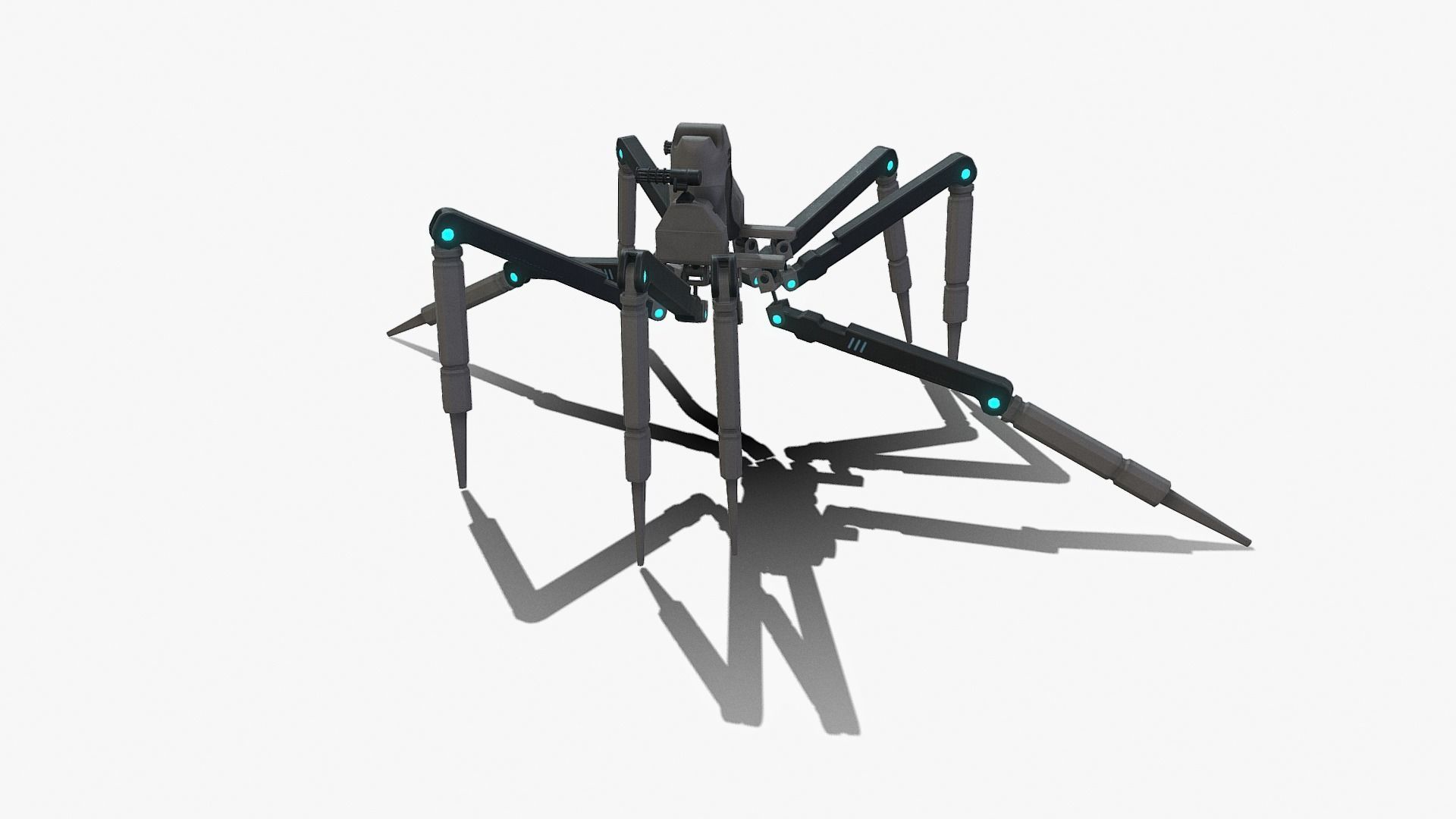 Spider bot v3 rigged and animated Low-poly 3D model_14