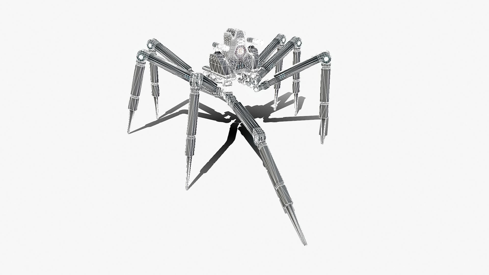 Spider bot v3 rigged and animated Low-poly 3D model_16