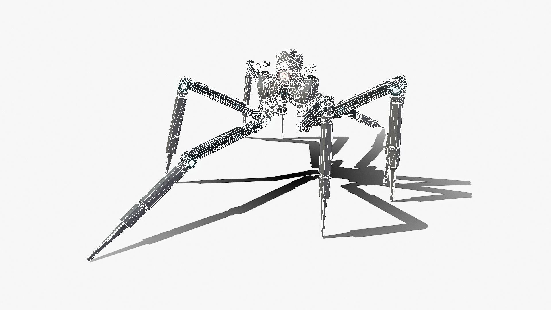 Spider bot v3 rigged and animated Low-poly 3D model_26