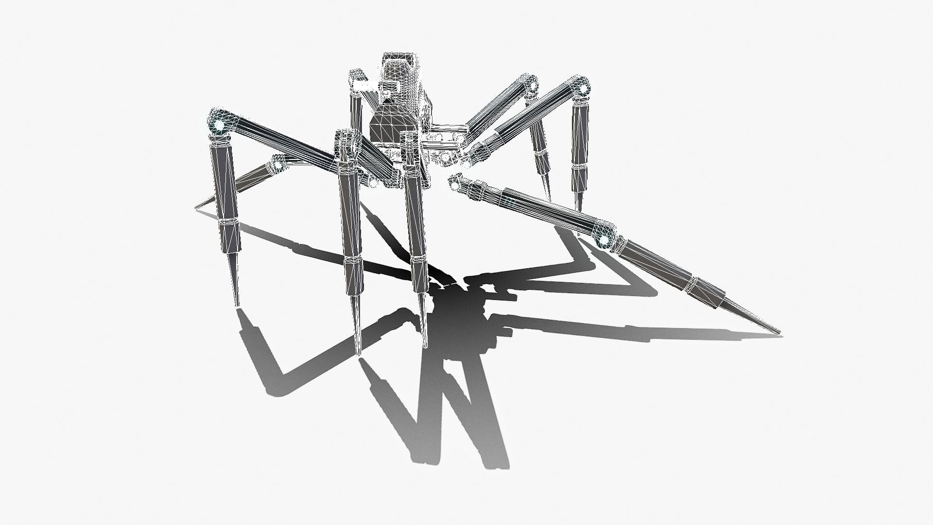 Spider bot v3 rigged and animated Low-poly 3D model_23