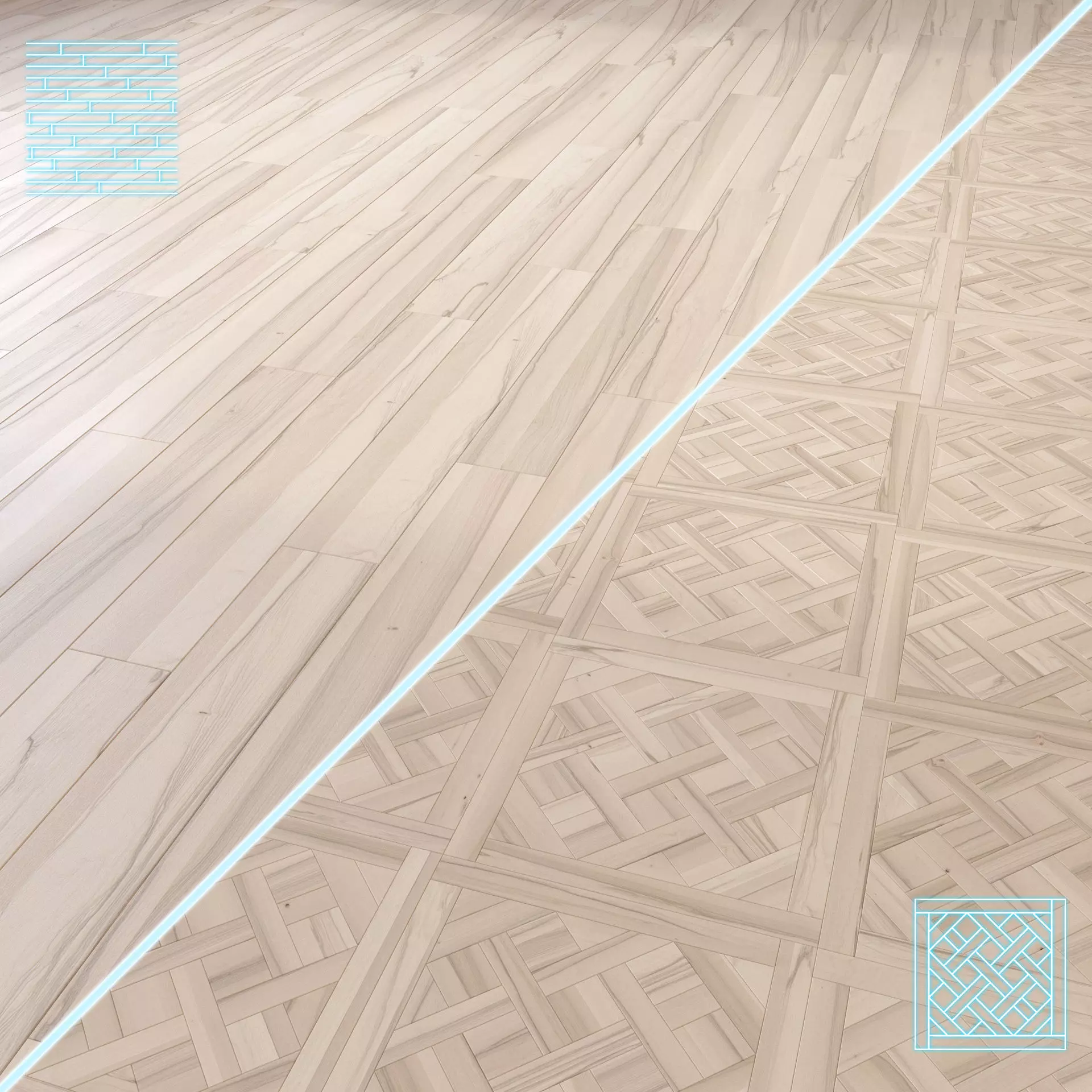 Parquet - Laminate - Wooden floor 2 in 1 Low-poly 3D model_0