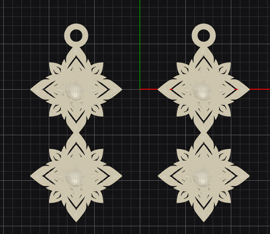 Earrings Lay-Praca-yam pattern Free 3D print model_3