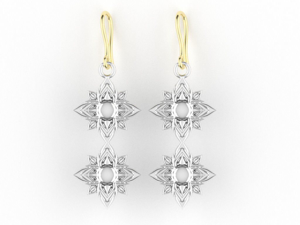 Earrings Lay-Praca-yam pattern Free 3D print model_1