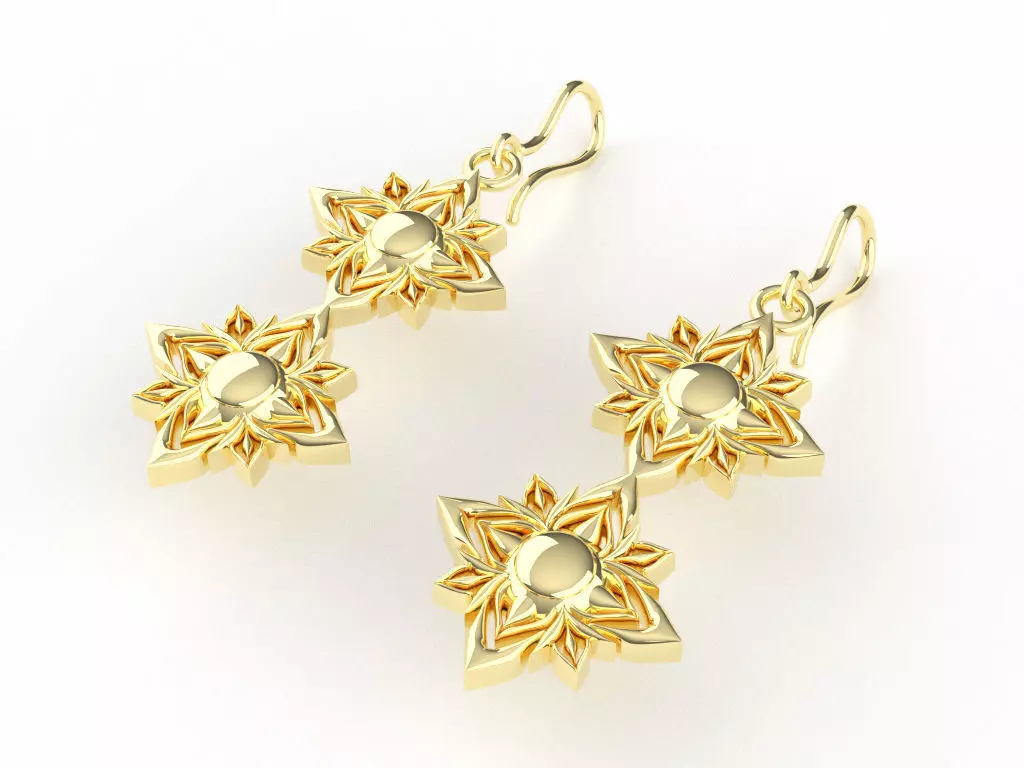 Earrings Lay-Praca-yam pattern Free 3D print model_0