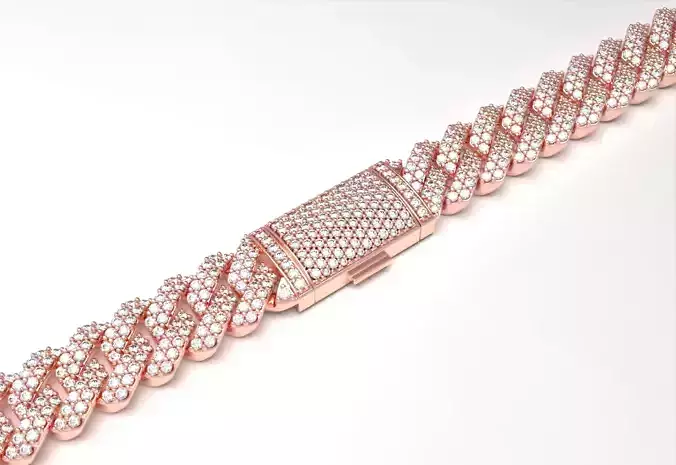 Cuban Link Chain Diamond Bracelet or Neckla