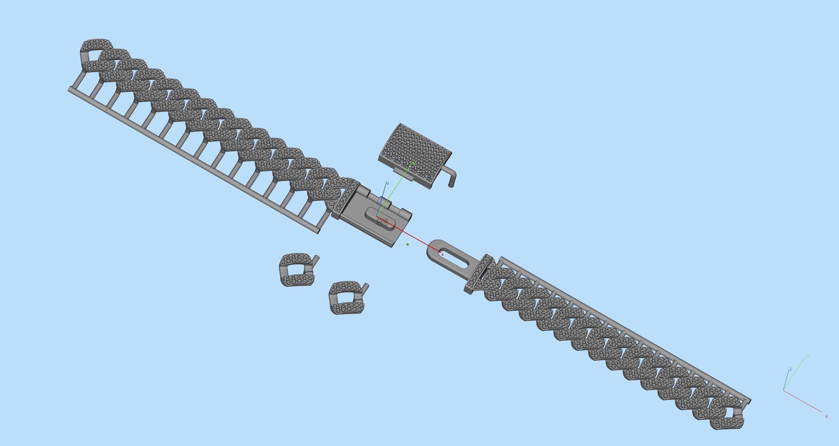 Cuban Link Chain Diamond Bracelet or Neckla 3D print model_6