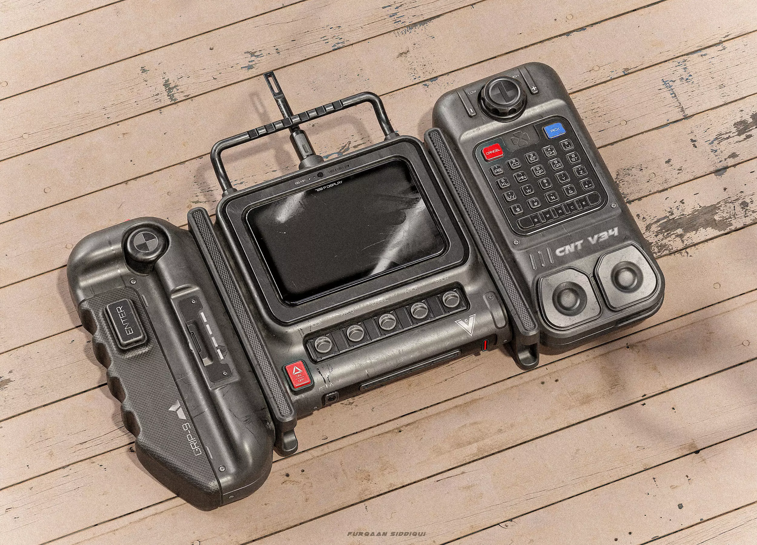 Sci-fi Controller V34 PBR Low-poly 3D model_0