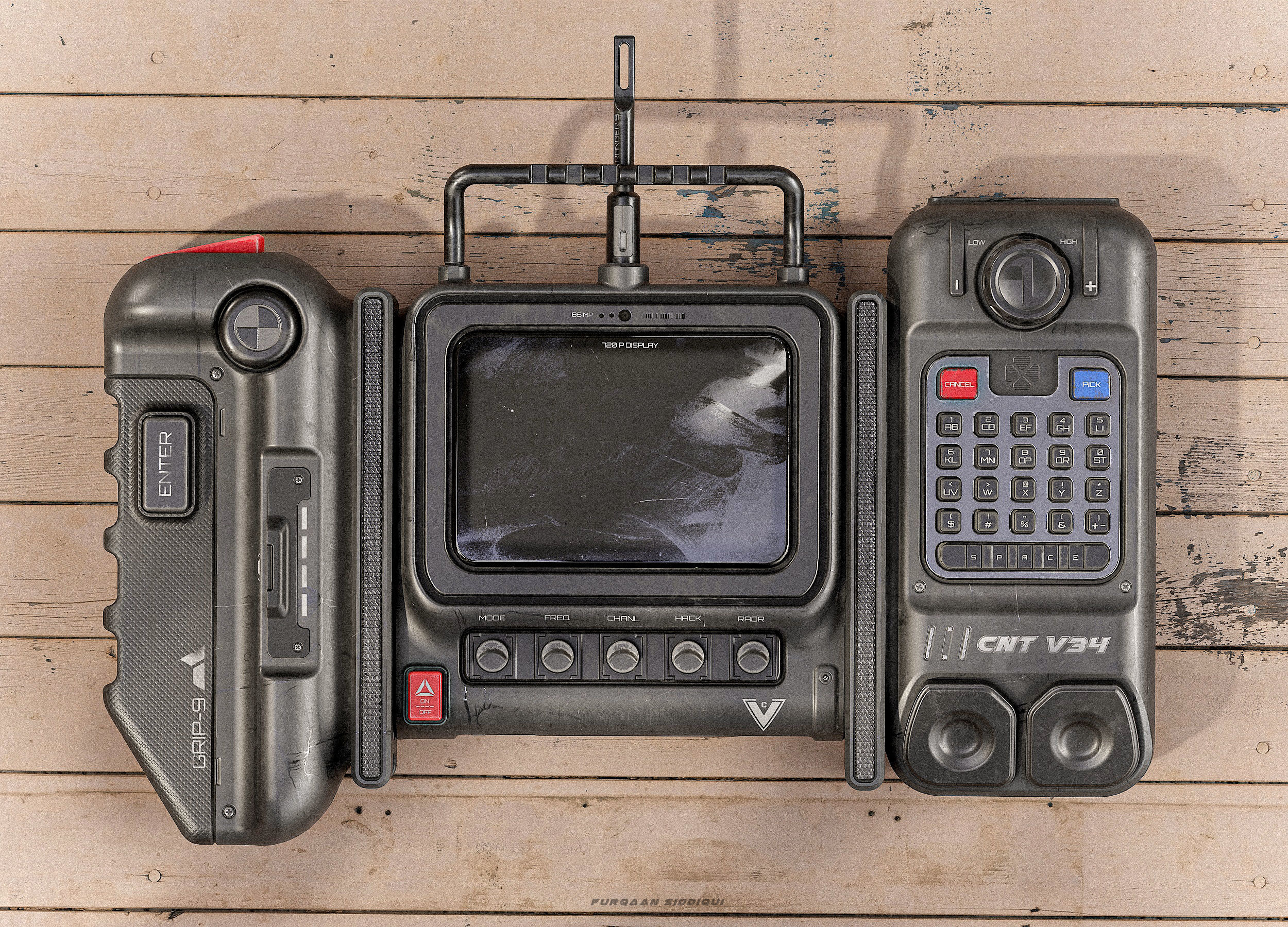 Sci-fi Controller V34 PBR Low-poly 3D model_3