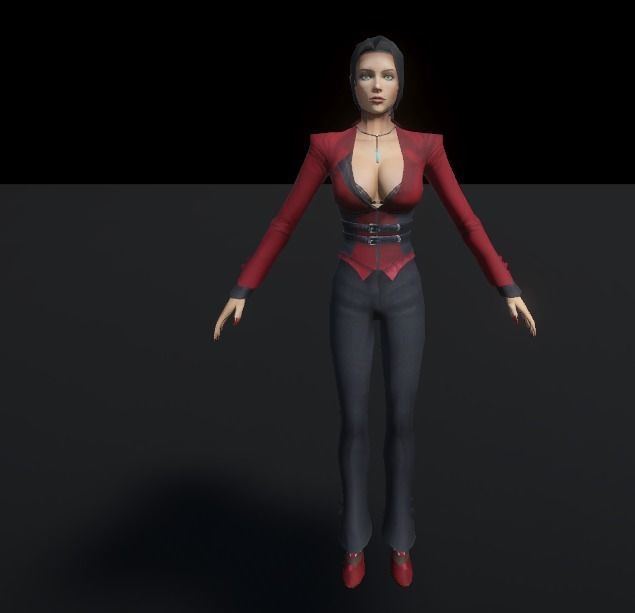 Beautiful Female Model With Clothes and bikini Low-poly 3D model_8