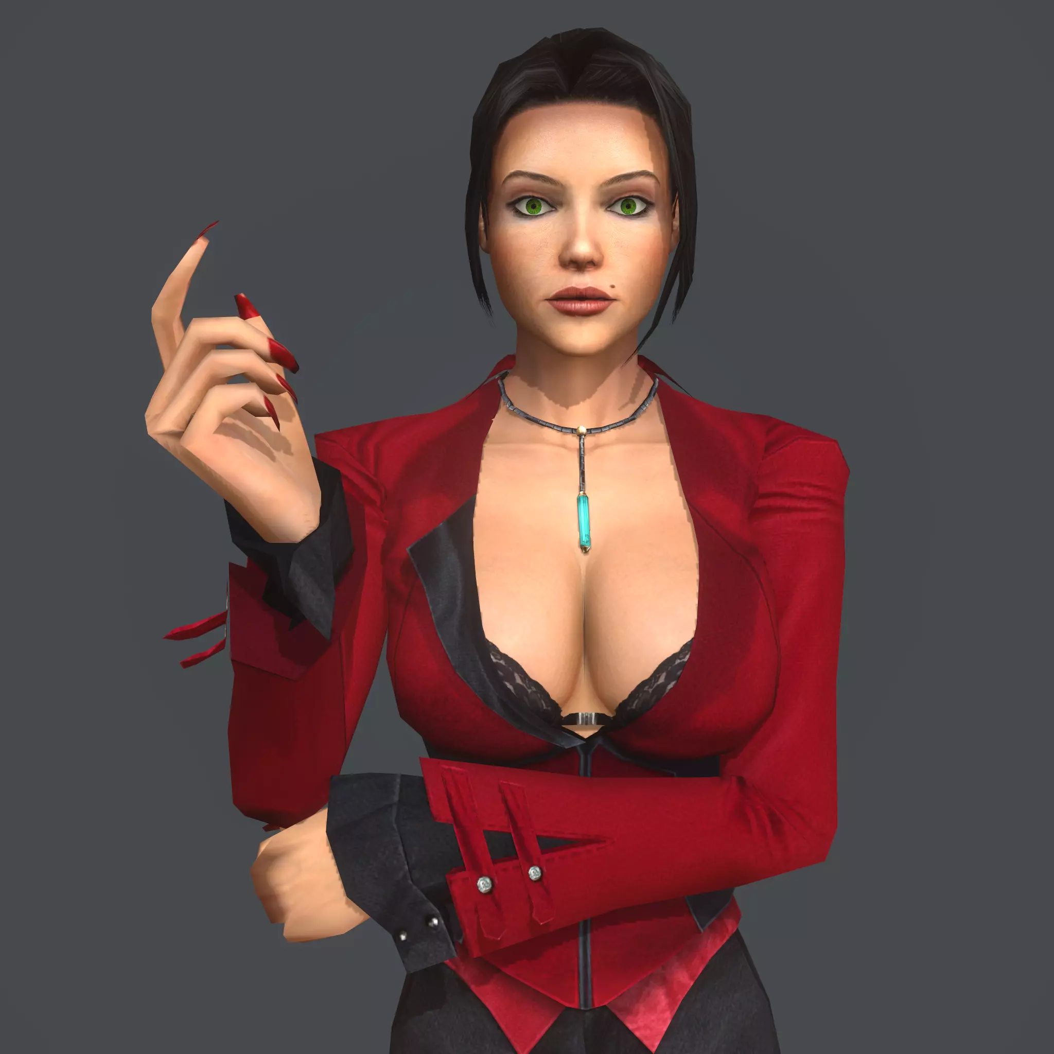 Beautiful Female Model With Clothes and bikini Low-poly 3D model_0