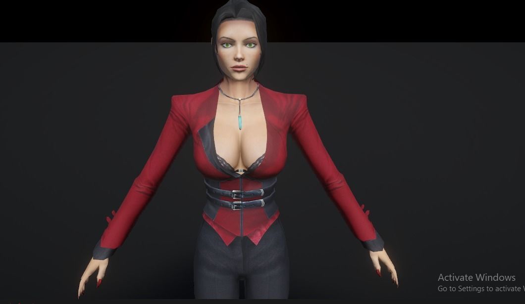 Beautiful Female Model With Clothes and bikini Low-poly 3D model_6