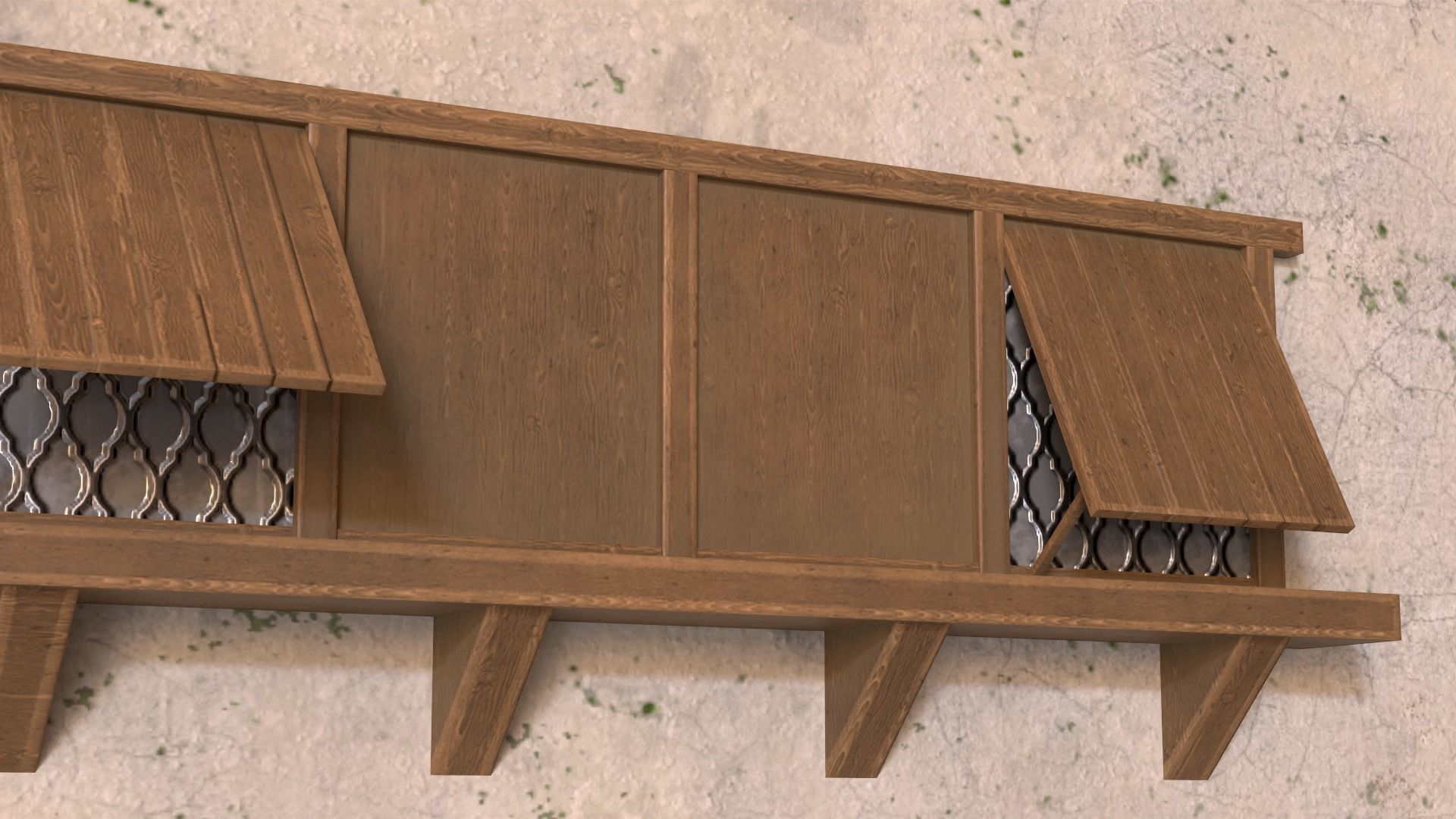 Medievel house Low-poly 3D model_3