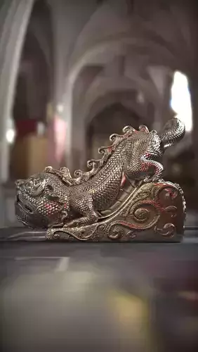 Angkor Wat Bronze Statue Heritage Monument Lion Patron Saint