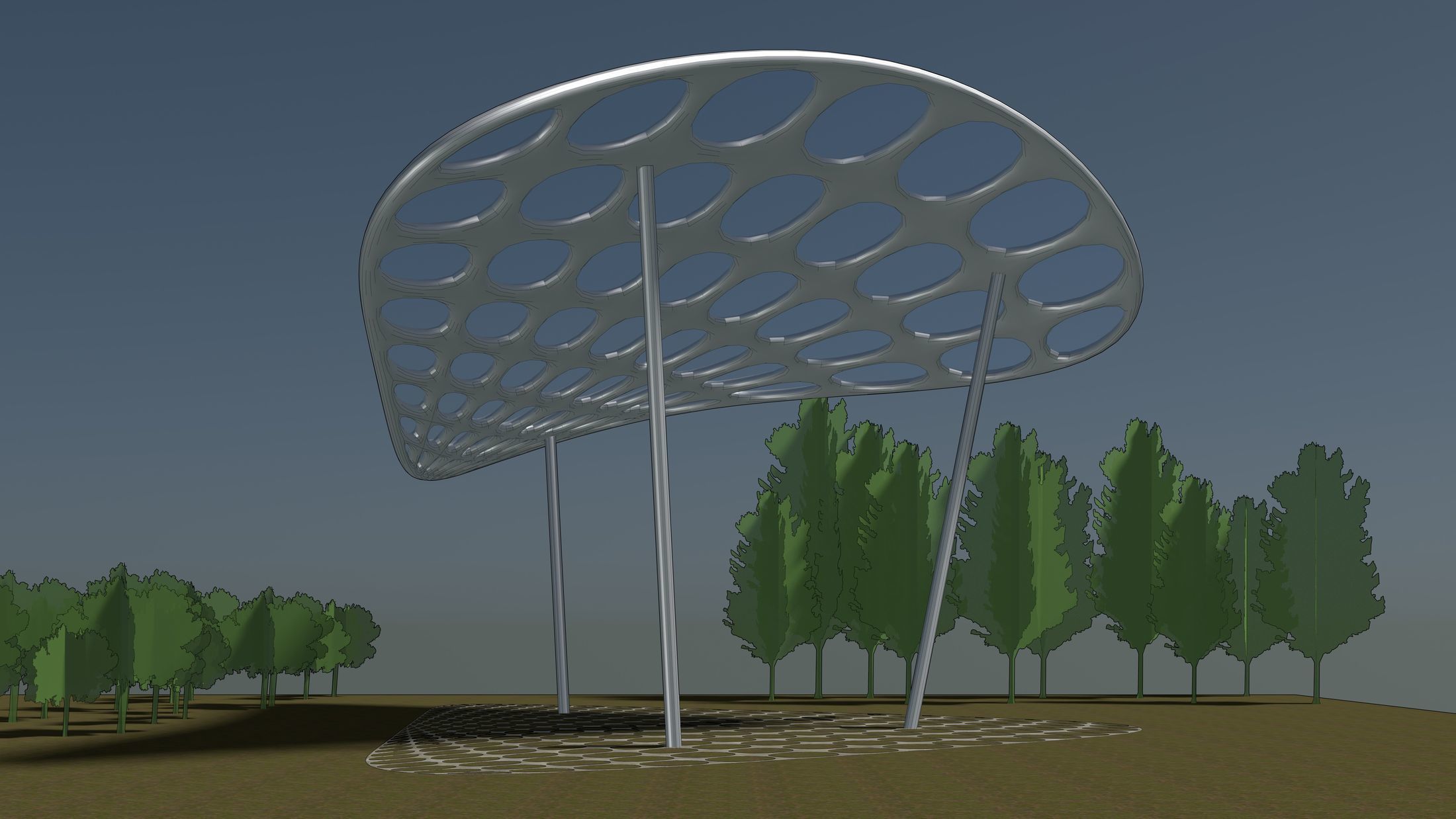Parametric pavilion scene 2348 3D model_5