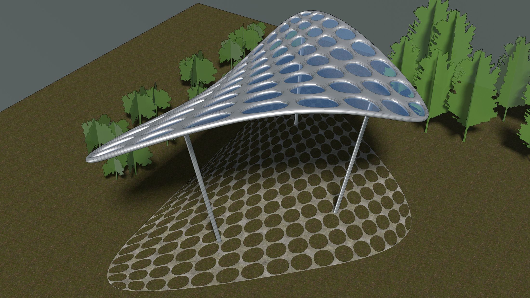Parametric pavilion scene 2348 3D model_2
