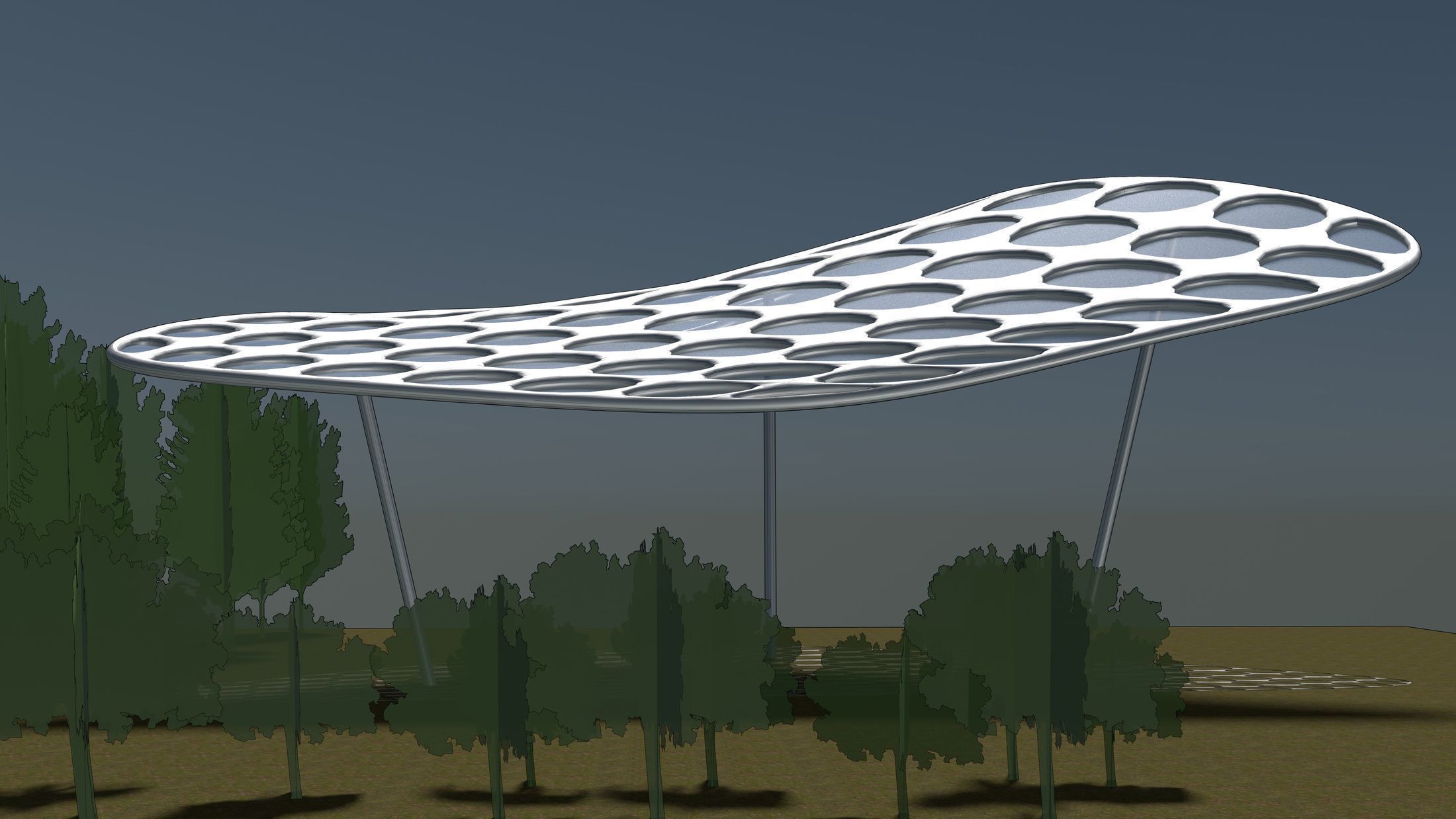 Parametric pavilion scene 2348 3D model_4