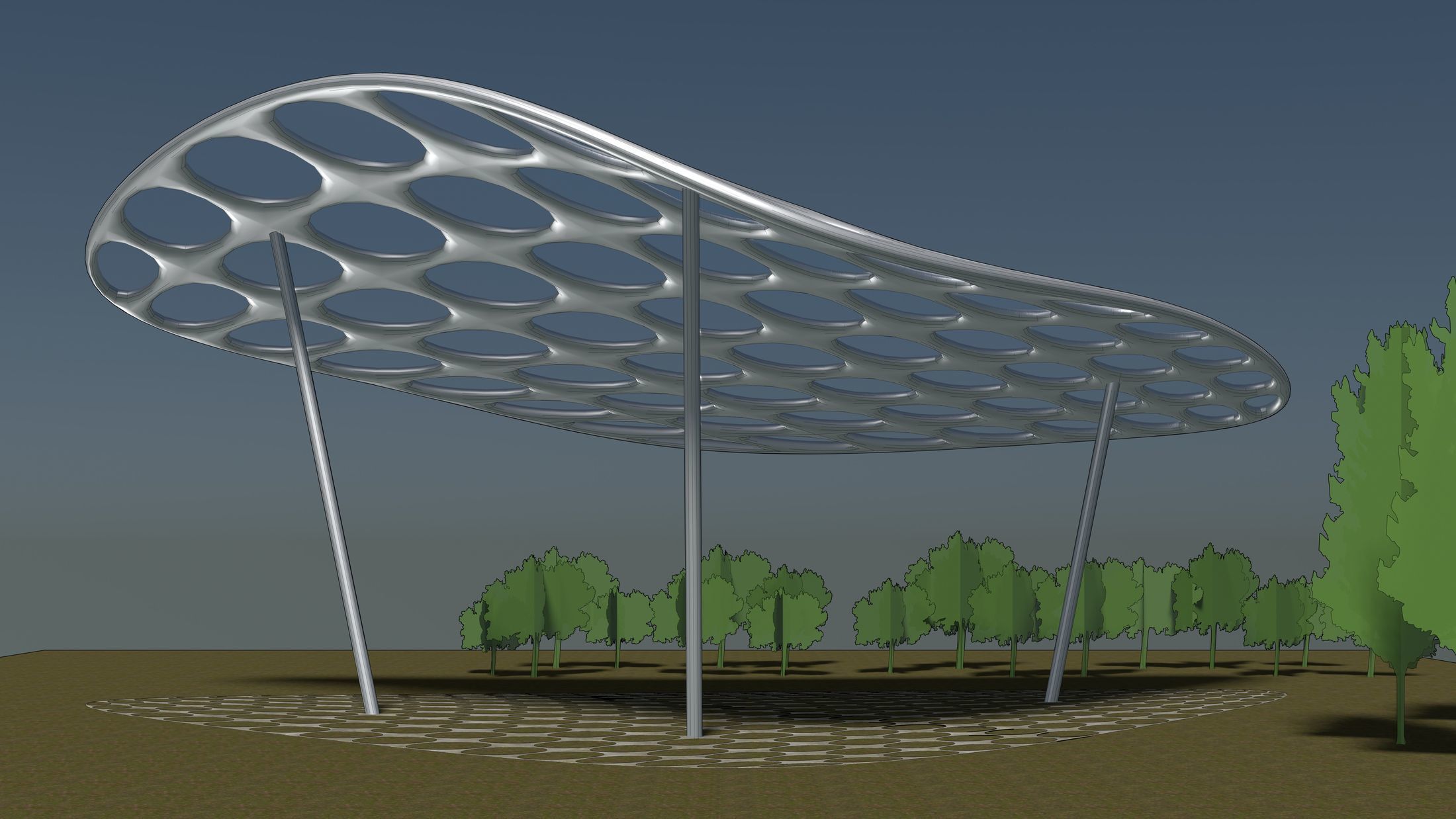 Parametric pavilion scene 2348 3D model_6