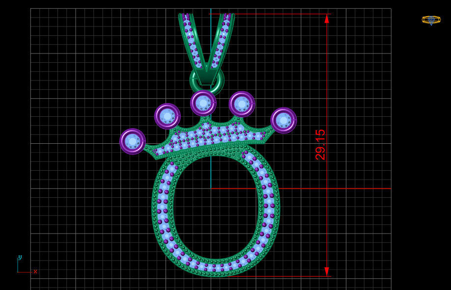 O letter pendant 3D print model_18