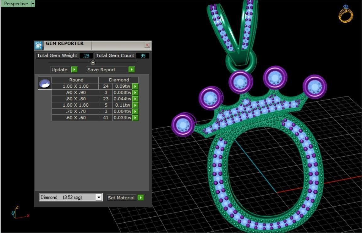 O letter pendant 3D print model_5