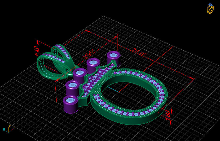 O letter pendant 3D print model_4