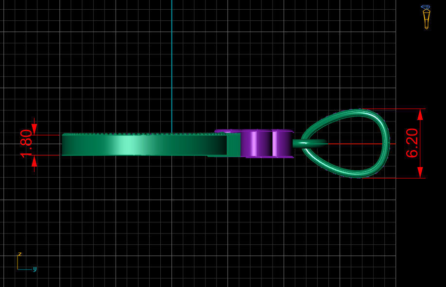 O letter pendant 3D print model_10