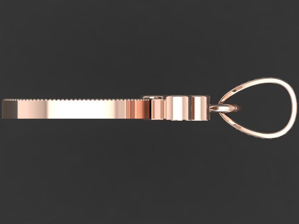 O letter pendant 3D print model_9