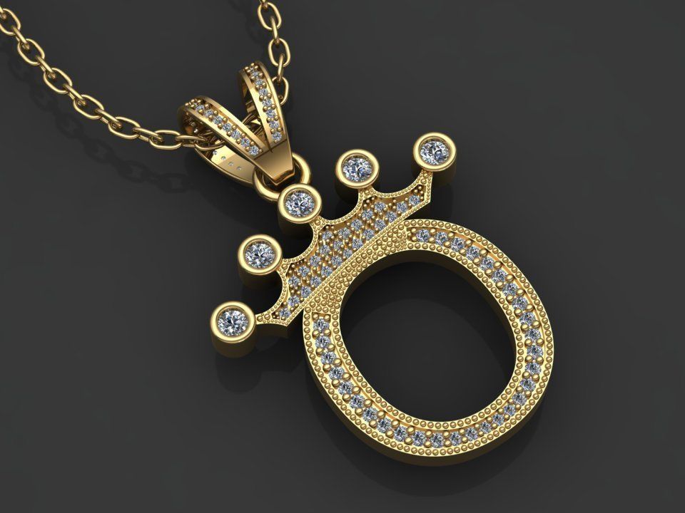 O letter pendant 3D print model_1