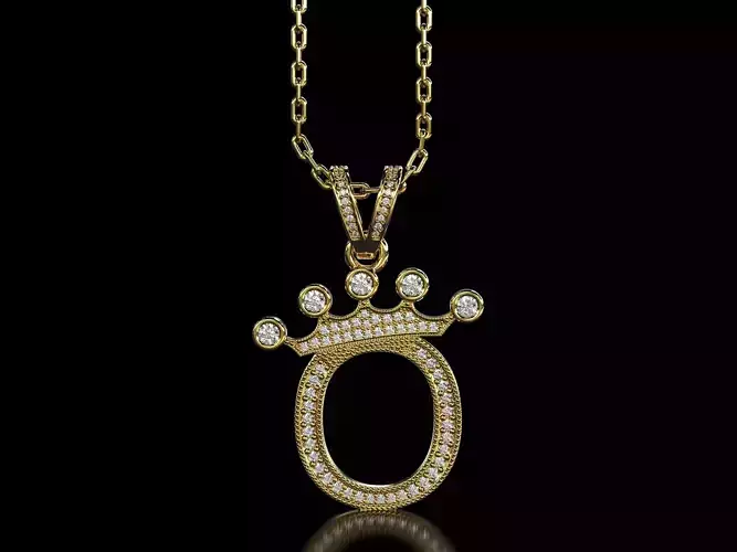 O letter pendant 3D print model