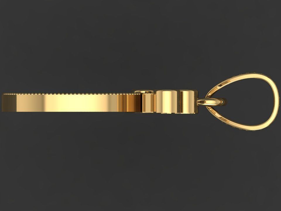 O letter pendant 3D print model_7