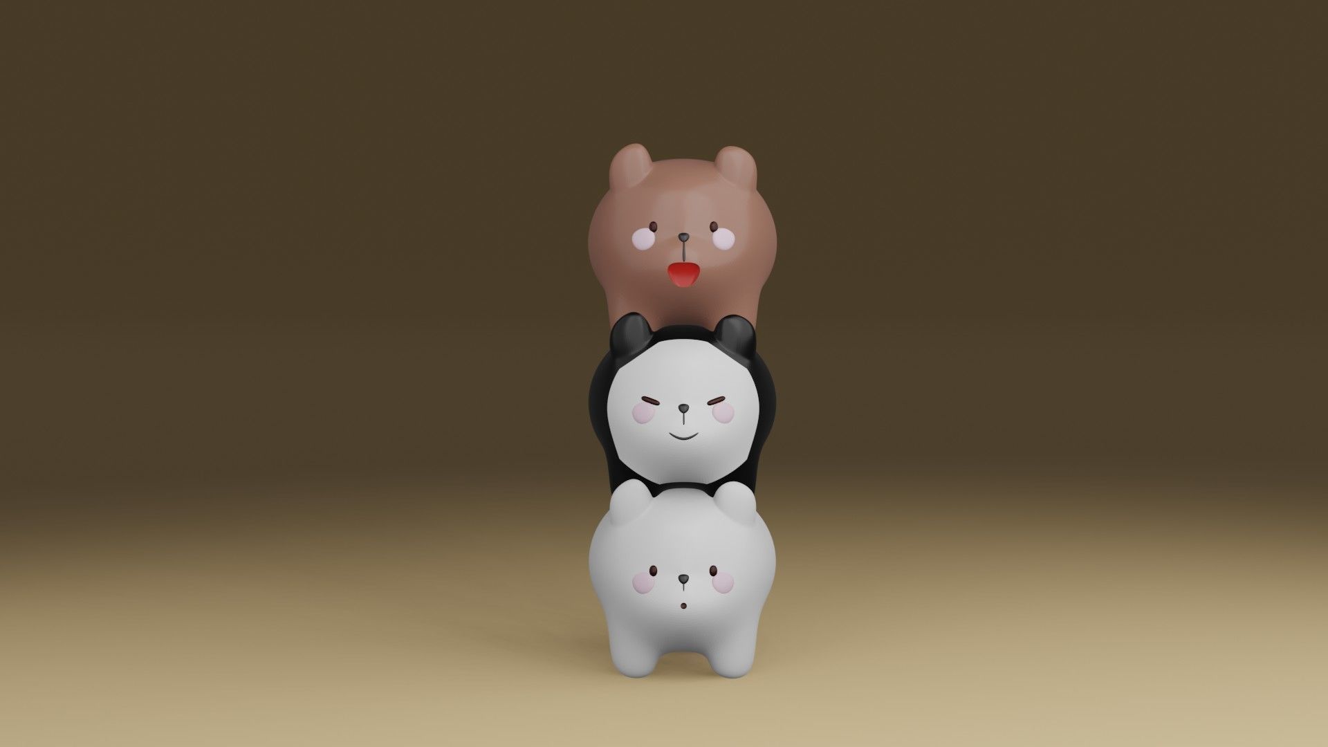 bears 3D print model_7