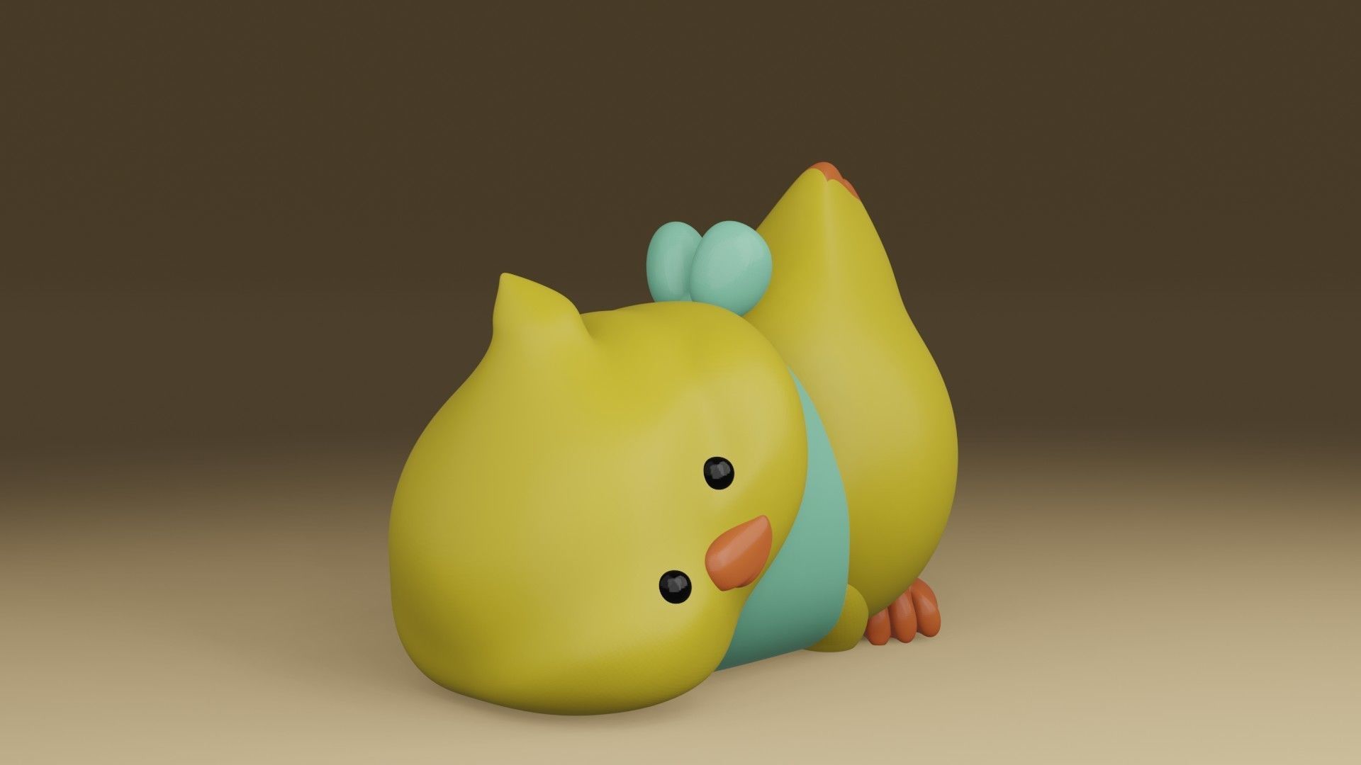 duck chicken 3D print model_7