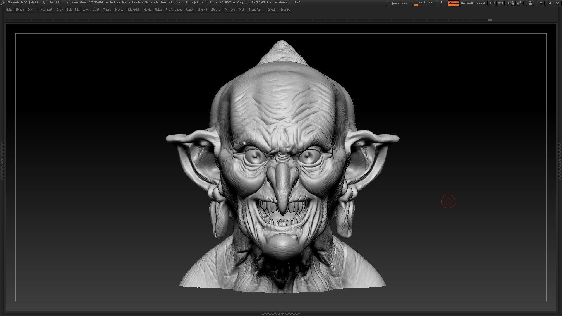 Witch bust Baba Yaga head Goblin 3D print model_1