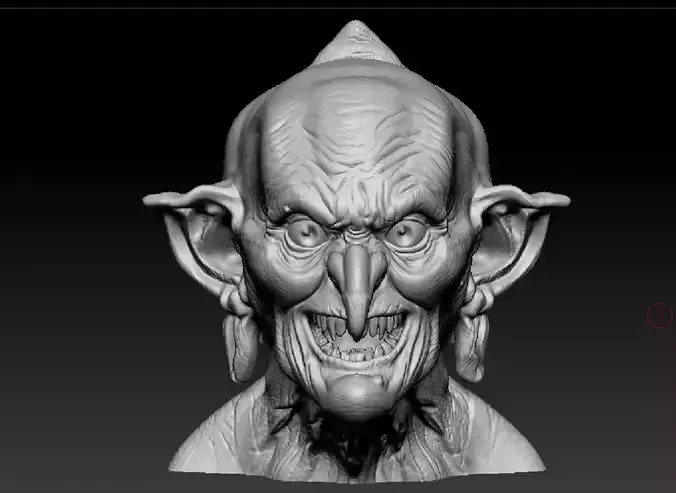 Witch bust Baba Yaga head Goblin 3D print model