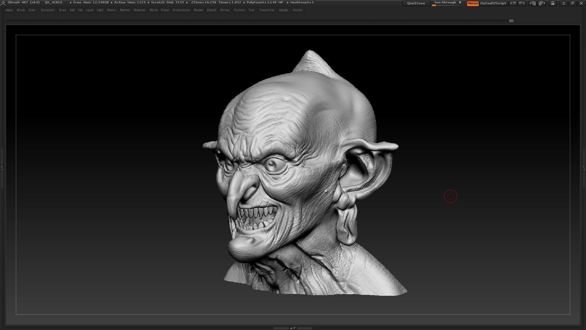 Witch bust Baba Yaga head Goblin 3D print model_2