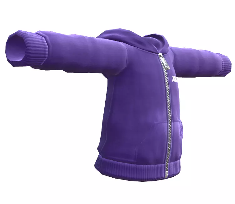Blue Hoddie Low-poly 3D model_0