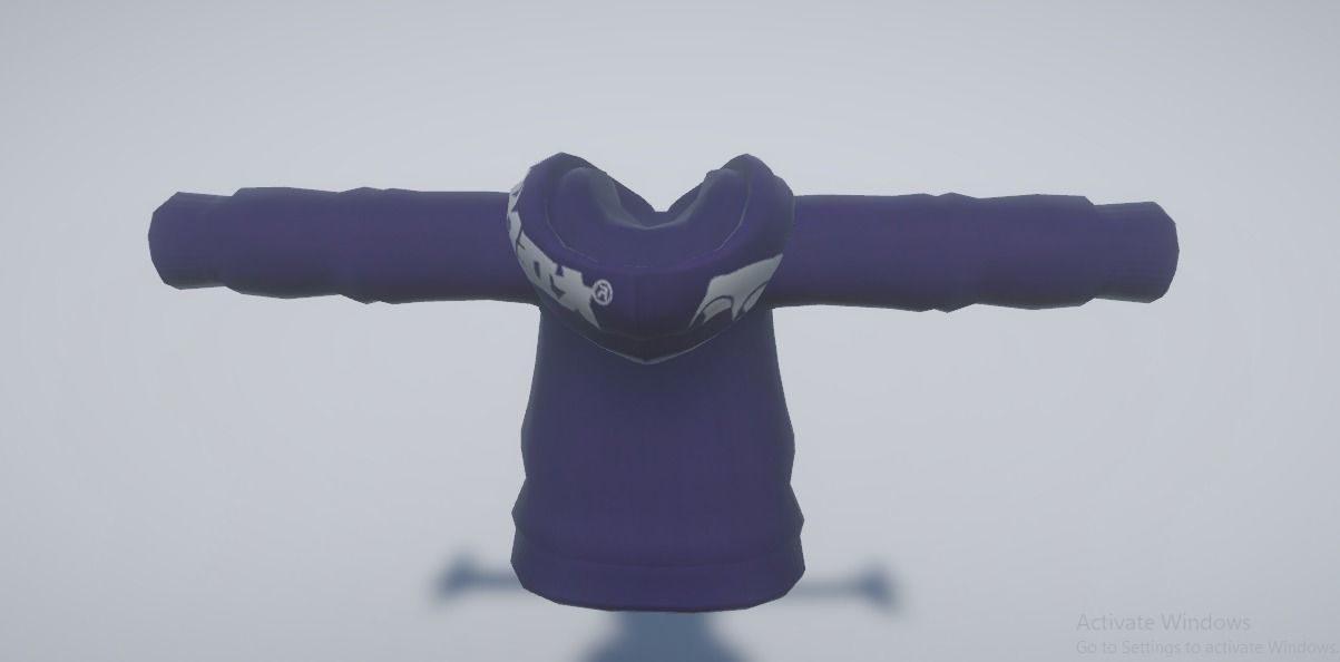 Blue Hoddie Low-poly 3D model_2