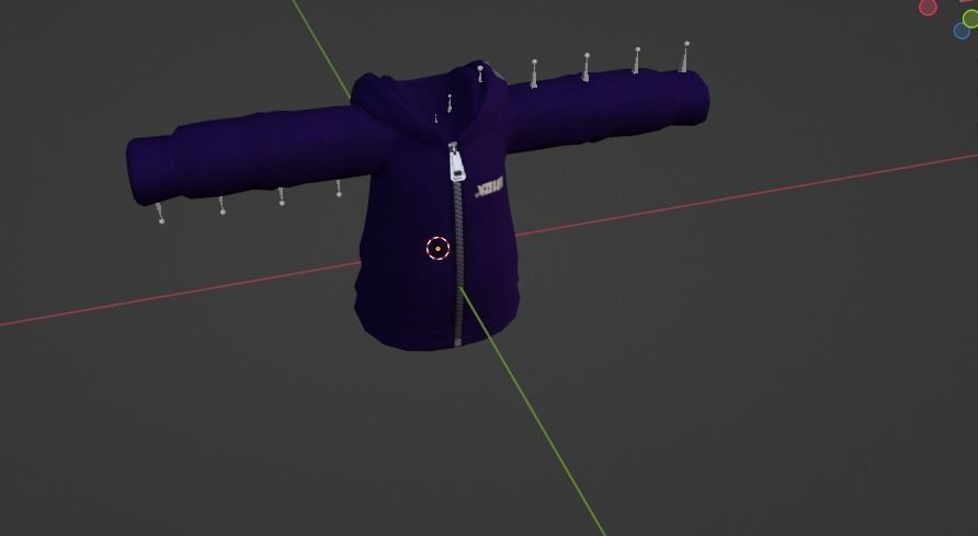 Blue Hoddie Low-poly 3D model_6
